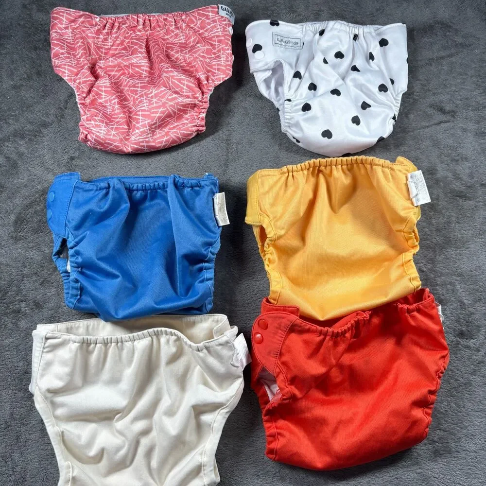 Diaper Cover LOT Snaps Solid Print Adjustable Flip Bae Bae Goods Qaqadu G314
